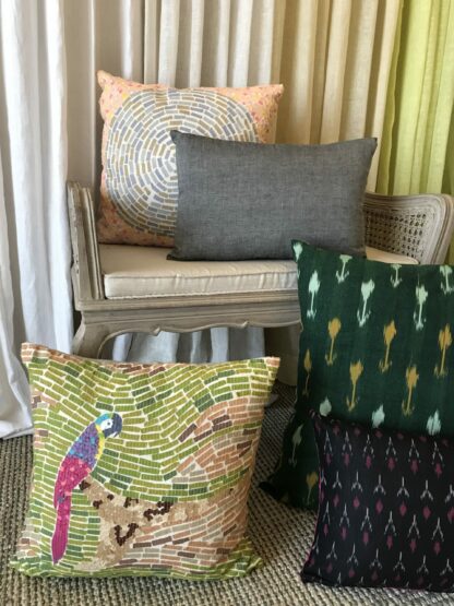 Green Ikat Cushion - Image 4